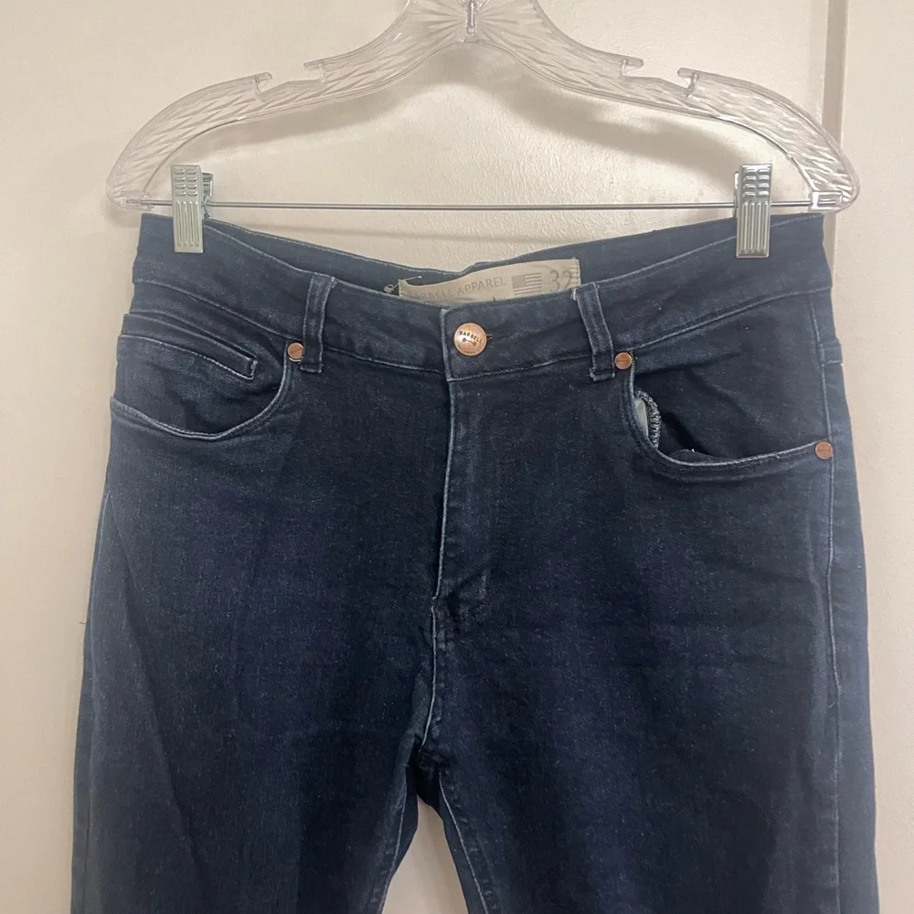 Barbell 32 Cotton Classic Minimalist Spring Casual Men's Dark‎ Blue Jeans